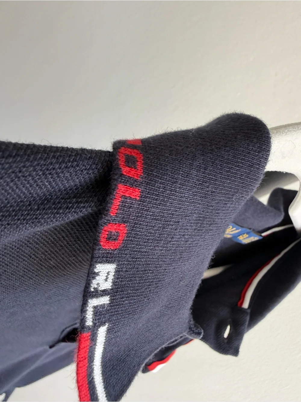 Ralph Lauren Navy Polo Shirt with Red & White Trim